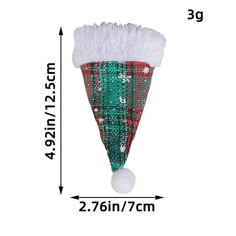 Wholesale Sequin Creative Mini Christmas Hat Cutlery Hat Decoration